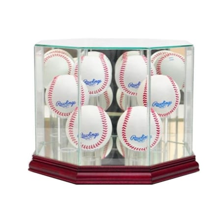 Perfect Cases Perfect Cases 6BSB-C Octagon 6 Baseball Display Case; Cherry 6BSB-C